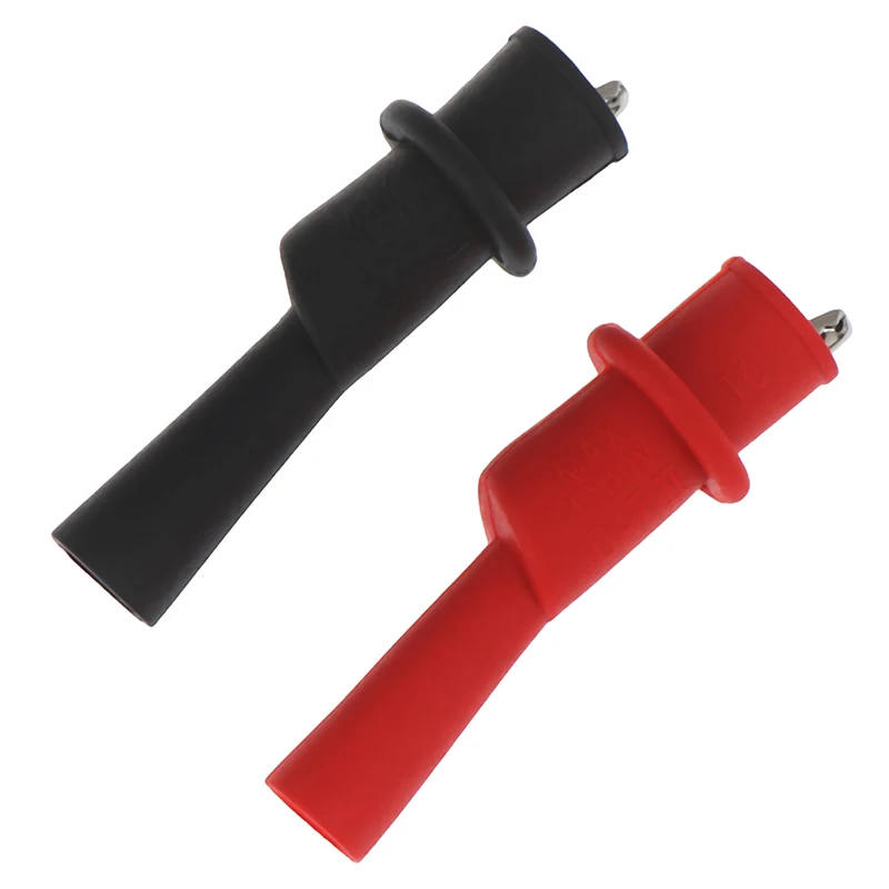 2pcs New Insulated MultiMeter Test Lead Meter Alligator Clip Crocodile Clamp Probe Red + Black For Test Tool Accessory