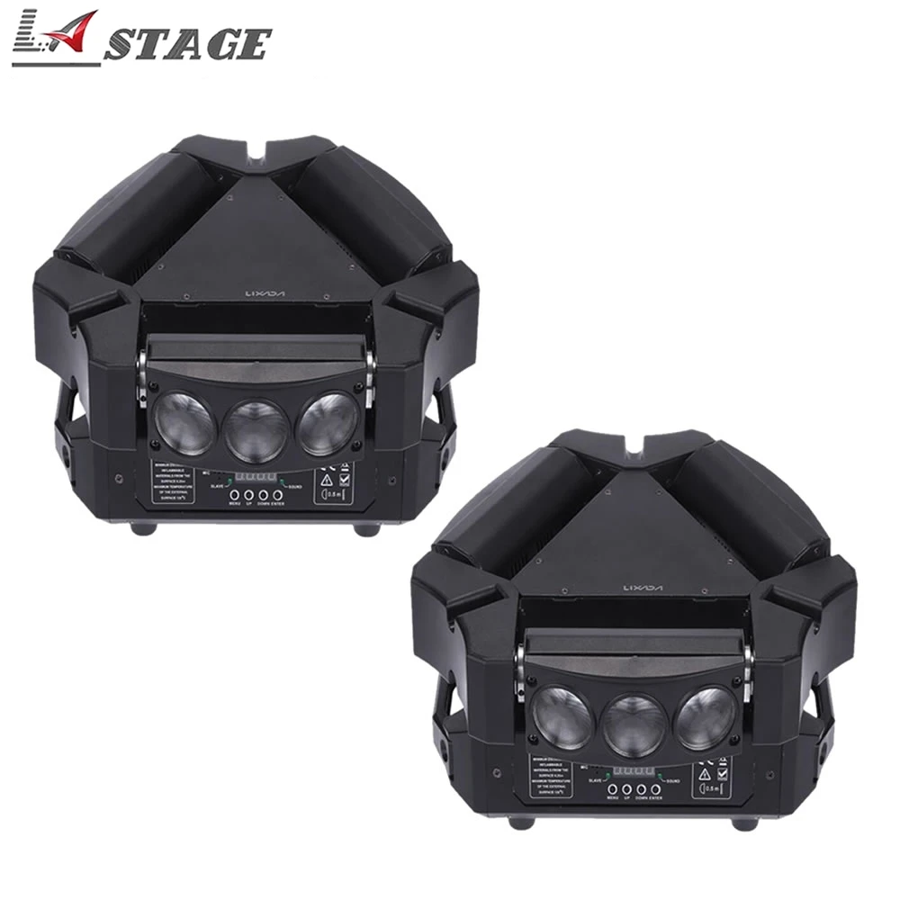 

Fast Shipping 2pcs/lot RGB 9*3W Led Spider Moving Head DMX Stage Effect Light Led Wash Beam Lights BAR Dj Disco Lighting