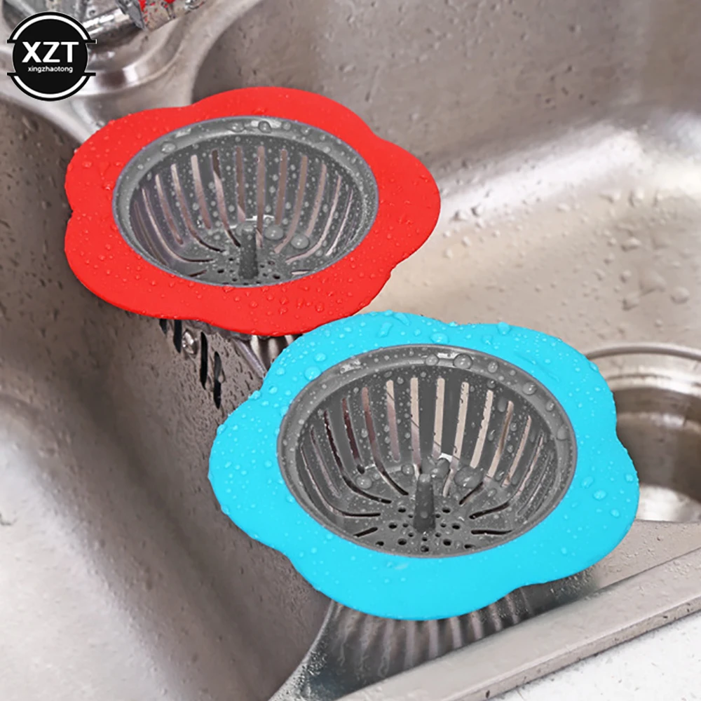 New Hot Flower Shaped Silicone TPR Kitchen Sink Strainer Bathroom Shower Drain Sink Drains Cover sink colander Sewer Hair Filter