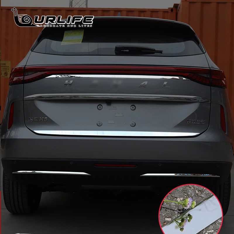 

Rear Tail Trunk Door Trim Exterior Mouldings Cover Stainless Steel Auto Tailgate Protection For Haval h6 2021-2023 Accessories