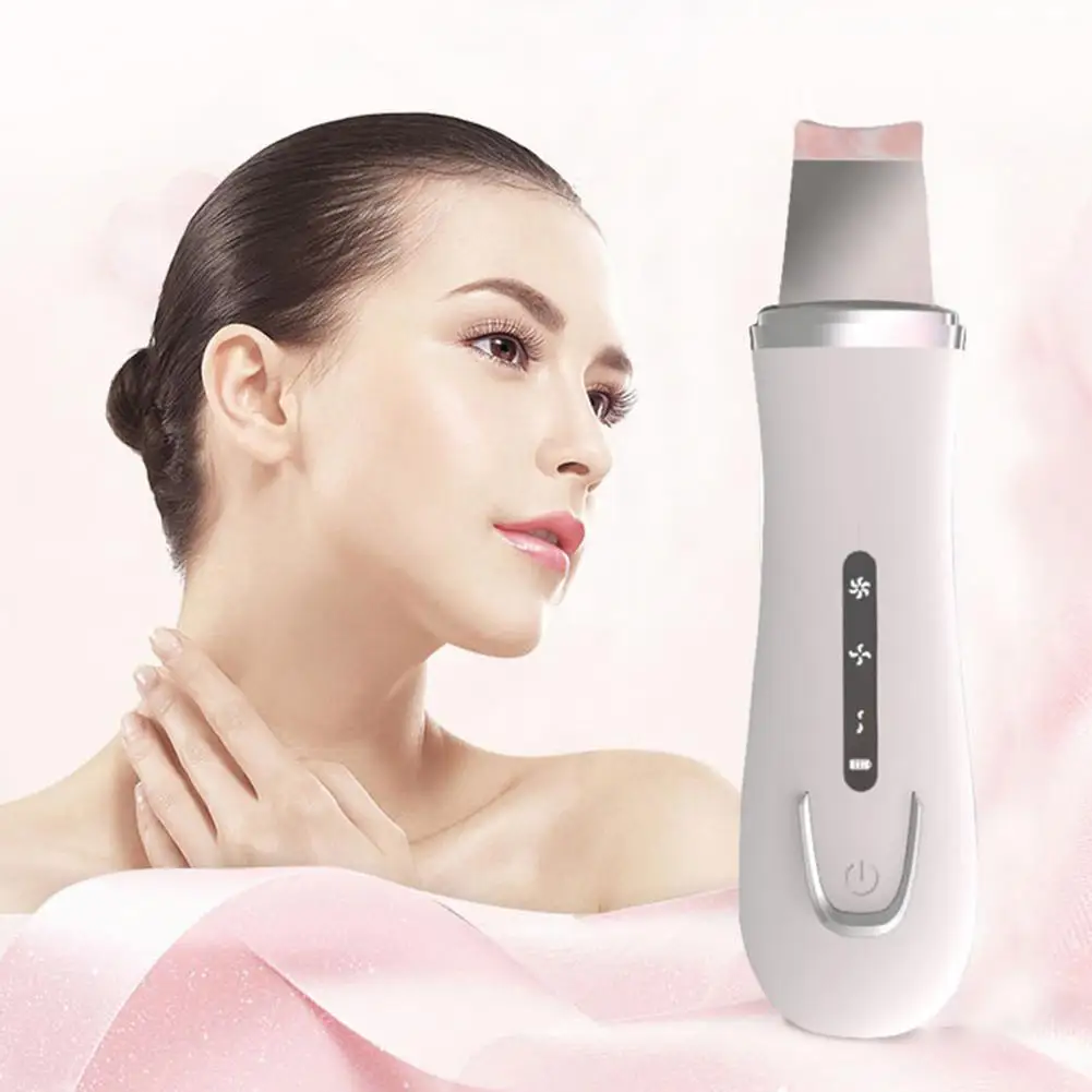 USB Charging Face Skin Scrubber Ultrasonic Vibration Facial Massager Electric Skin Shovel Facial Clean Machine for Gifts