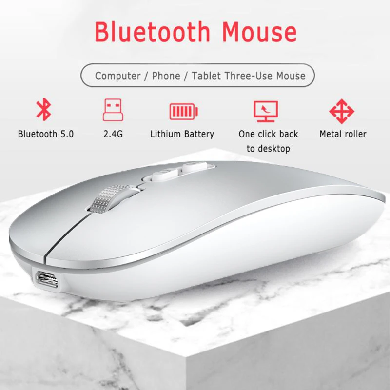 Rato sem fio bluetooth usb recarregável mouse computador silencioso mause ergonômico ratos para escritório computador portátil tablet souris sans fil