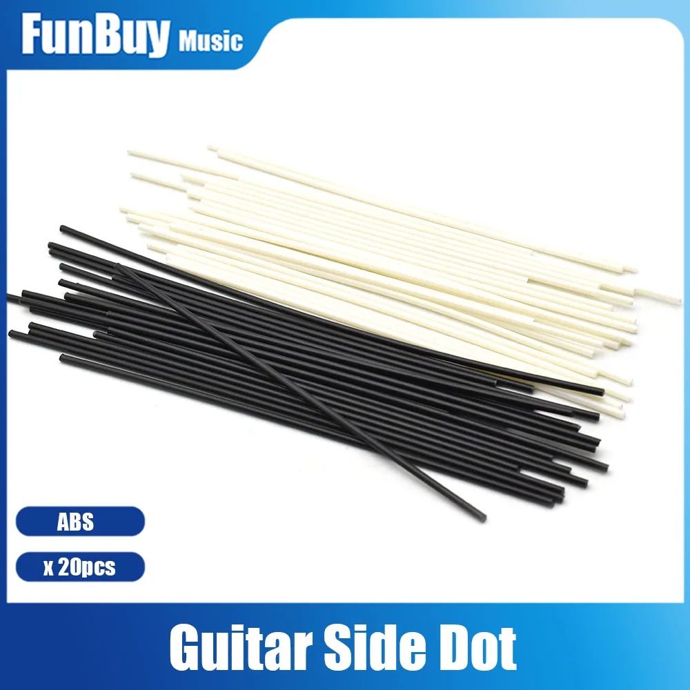 20pcs Guitar Side Dot Markers Rods Fretboard Position Marker Inlay Dots Guitar Fingerboard Position Marker Black/White 1.5mm