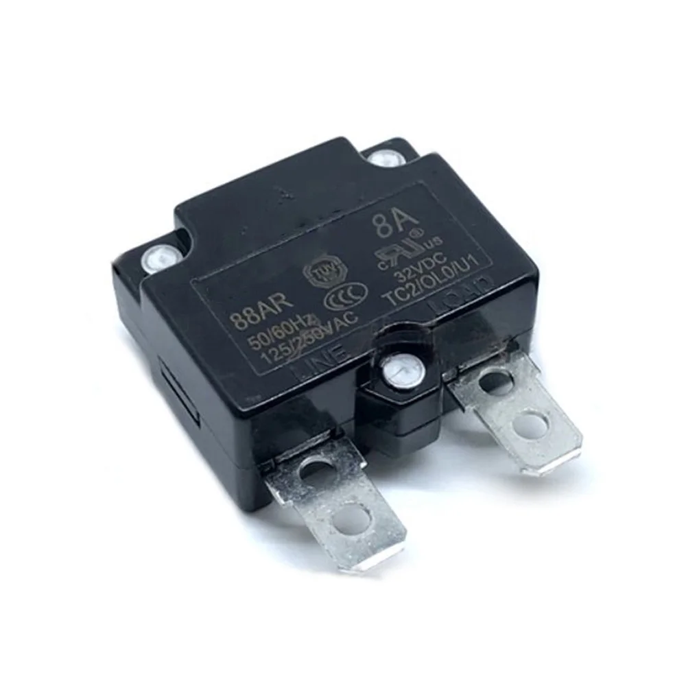 For KUOYUH Safety Switch Overload Switch Circuit Breaker Overcurrent Protector 88AR Series 8A 125/250VAC Automatic Reset