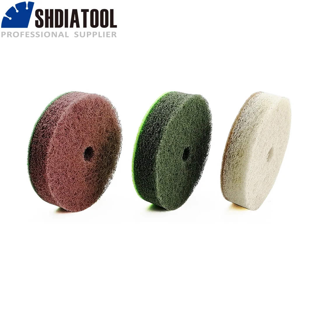 SHDIATOOL 3 قطعة/المجموعة/المجموعة 100 مللي متر الماس الإسفنج ألواح التلميع ضياء 4 بوصة الرملي القرص لتلميع ليونة الأحجار الرخام الحجر الرملي