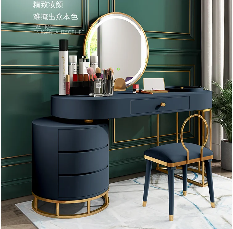 Dressing table with light modern simple small family multifunctional bedroom dressing table light luxury dressing table storage