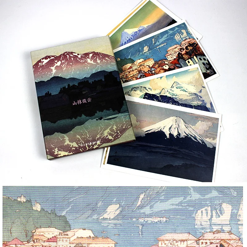 32 Pcs/Set Art Postcard : Mountain clouds Japanese landscape creative postcard birthday gift