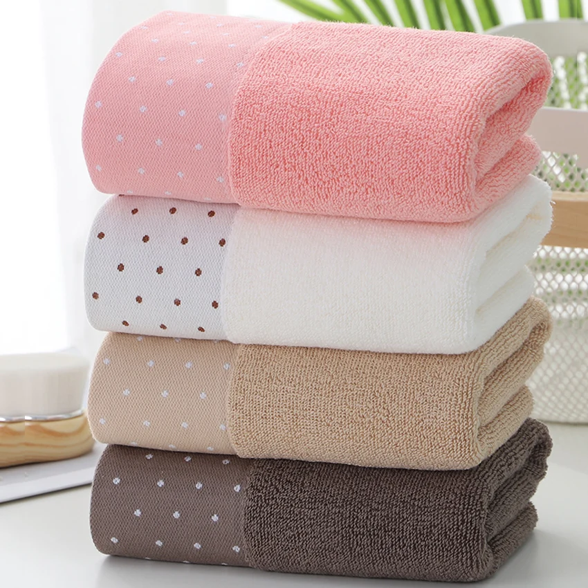 4PCS/Pack Face Towels Dots Striped Cotton Towel Home Bathroom Hotel For Adults Kids toalla de cara serviette de visage toalha