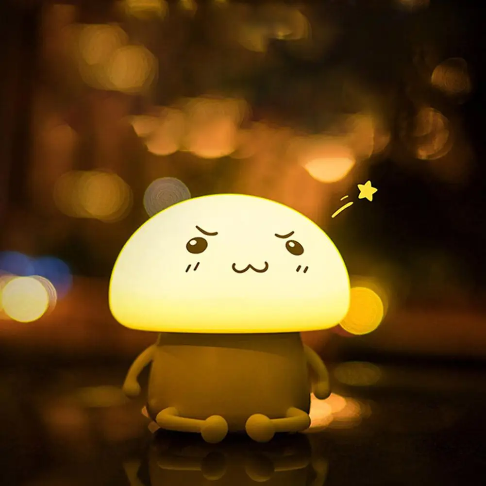 LED cute cartoon baby atmosphere silicone night light home service desk decoration bedroom bedside decompression night light