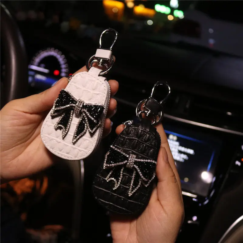 Car key case car key cover diamond-cut cute key case luxury keychain small wallet cartera llaves anahtar cüzdan key chain