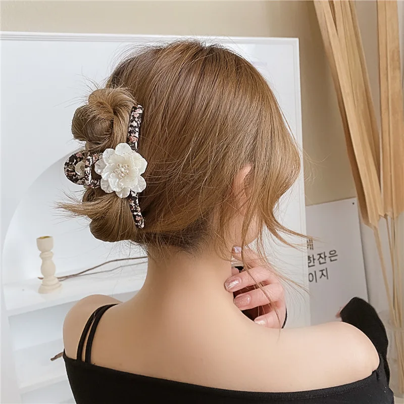 Pearl non-slip big catch clip female elegant side clip shark clip strongly fixed a variety of optional headwear accessories