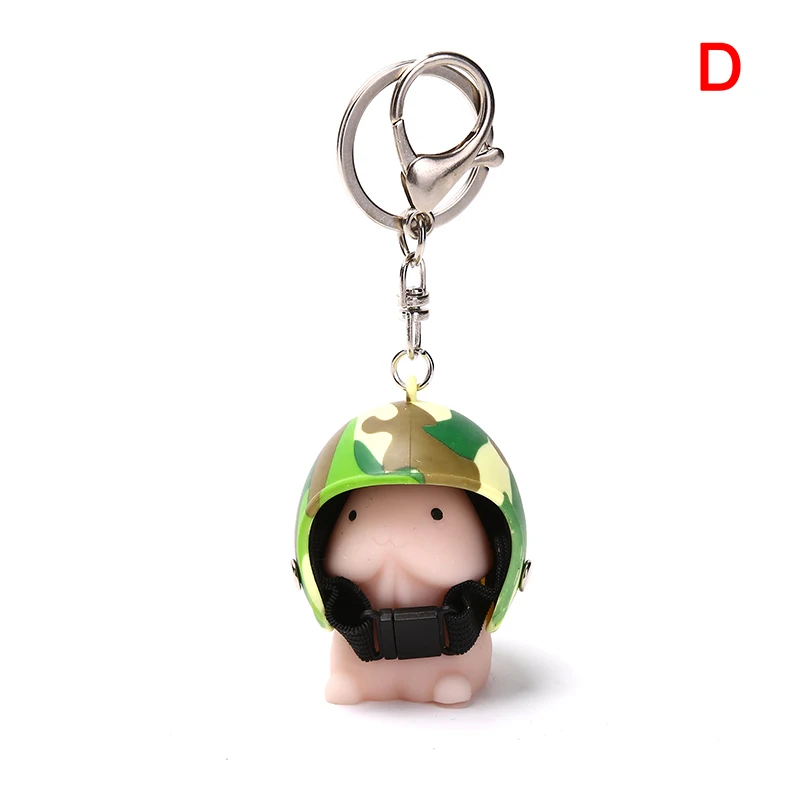 1Set Keychains Dingding Toy Helmet Squeeze Stress Reliever Decompression Sensory Penis Dick Shape Cool Interesting Gift