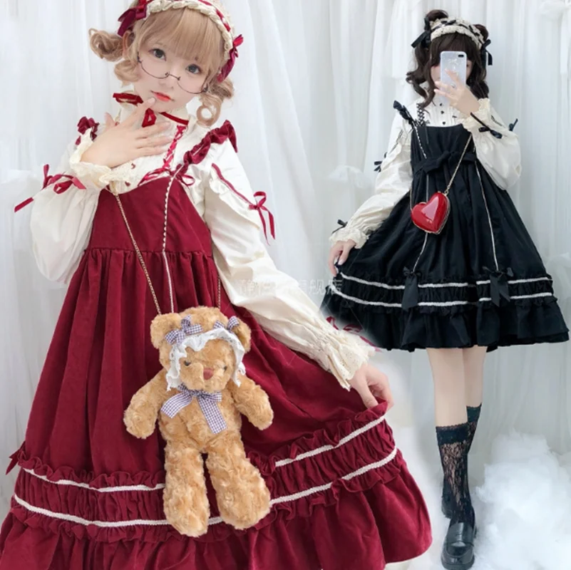 Palace prinzessin süße lolita kleid retro vintage falbala hohe weiche mädchen viktorianischen kleid kawaii mädchen gothic lolita cos loli