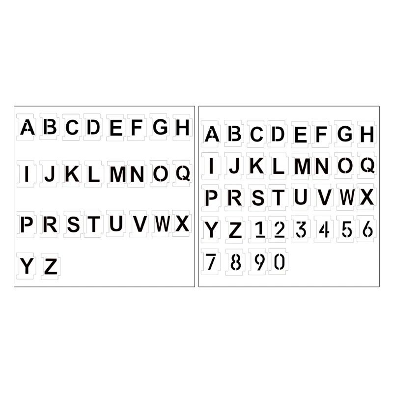 Pochoirs à chiffres et lettres de l'alphabet 781E, 4 pouces, paquet de 26, modèles avec signes pour la peinture, réutilisables
