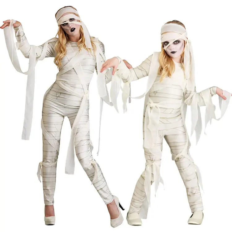 COS Halloween Carnival Party Adventure Adult Children White Lady Mummy Zombie Tomb Dress Up Costume