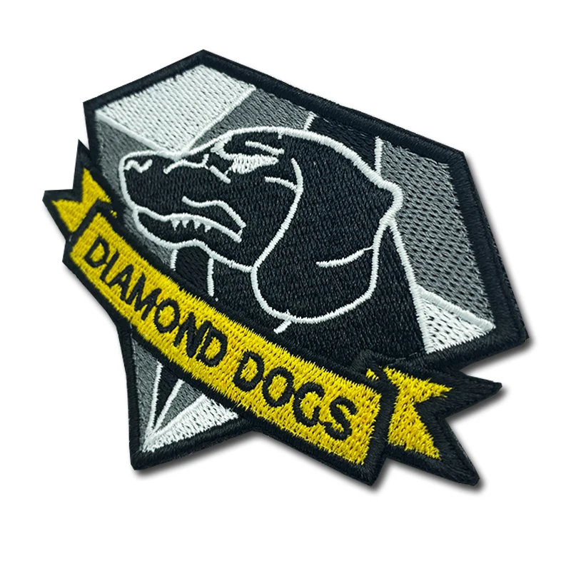 Diamond dogs Patches high quality Embroidered Military Tactics Badge Hook Loop Armband 3D Stick on Jacket Backpack