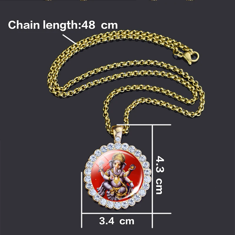 Lord Ganecha Pendant Elephent God Necklace Ganesha Hinduism Jewelery Amulet Charm Pendant for Him or Her