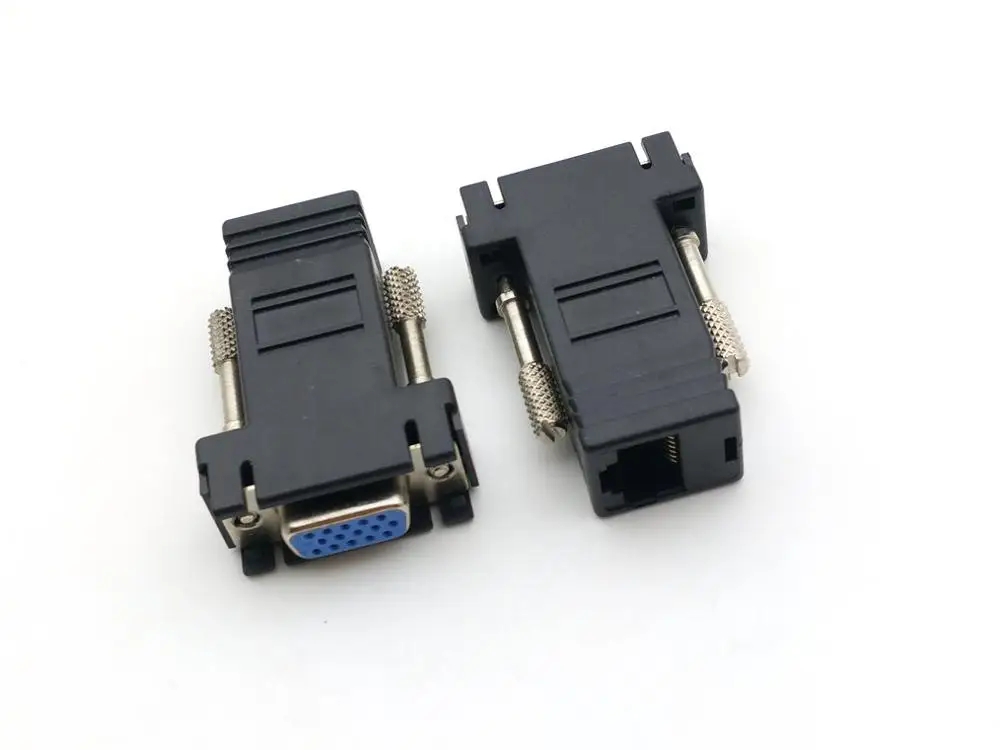 50PCS VGA Extender Female/Male to LAN Video CAT5 CAT6 RJ45 Network Cable Adap CONNECTOR