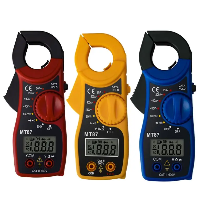 MT87 LCD Digital Clamp Meter Multimeter AC/DC Ammeter Voltmeter Resistance Test Portable Voltage Tester Current Resistance Multi