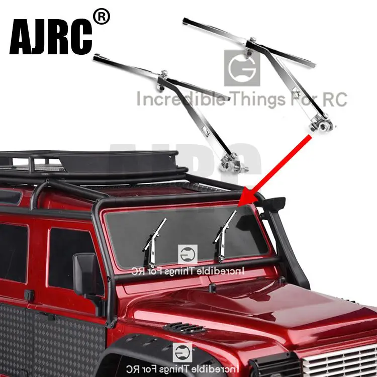 1 para srebrnych/czarnych metalowych wycieraczka szyby przedniej do 1/10 Rc gąsienicowych pojazdów Traxxas Trx4 Trx-4 obrońcą RGT