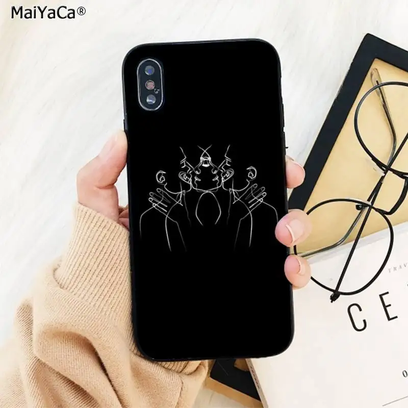 MaiYaCa Bad Habits Black and white Art Abstract Lines Soft Phone Case for iphone 13 11 pro XS MAX 8 7 6 6S Plus X 5S SE 2020 XR