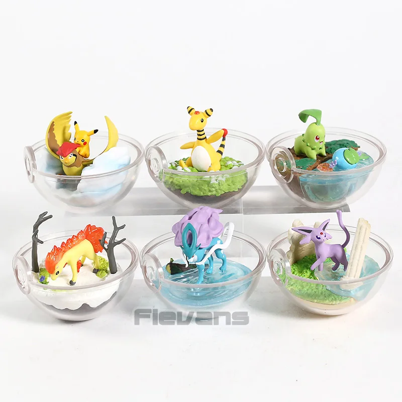 Pokemon Terrarium Collection Figure Vol.6 Pikachu Ampharos Espeon Pidgeotto Chikorita Wooper Ponyta Suicune