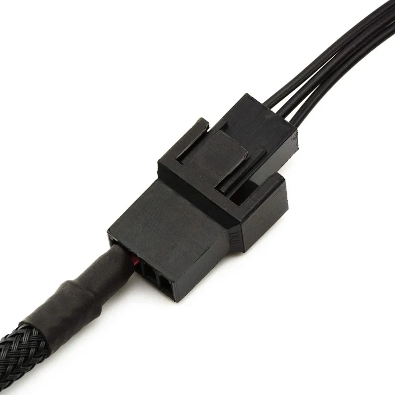 Angitu 2pin Graphic Fan Adapter Cable to 4Pin GPU Motherboard Fan/PWM Card Compatible with 3pin 4pin Black Sleeved