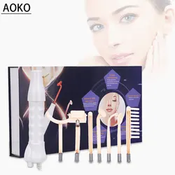 AOKO 7 in 1 High Frequency Electrode Glass Tube Electro Beauty Machine Anti-acne Skin Care Facial Body Salon Home Massage device