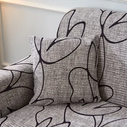 string printed Stretch Elastic cushion cojines decorativos para sofa Capa de Almofada coussin de salon housse de cous