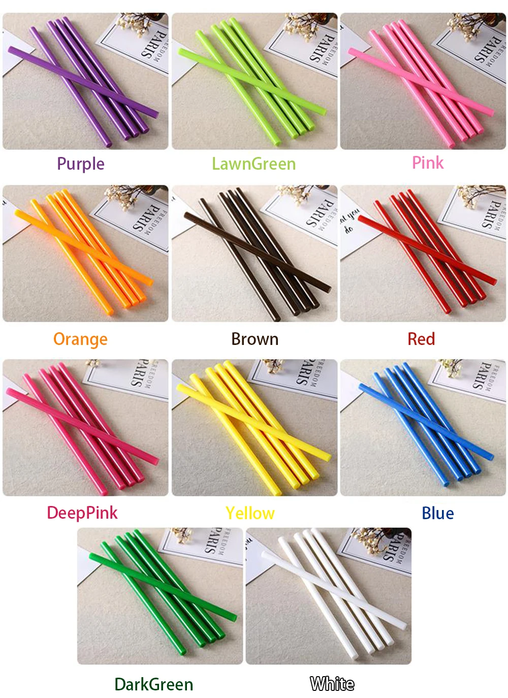 Professionelle DIY-Klebestifte: 1 Packung 11 Stück Mehrfarbiger Heißkleber 11mm/7mm X 200mm Hochfeste Verbindung für Bastelarbeiten – Detail 3