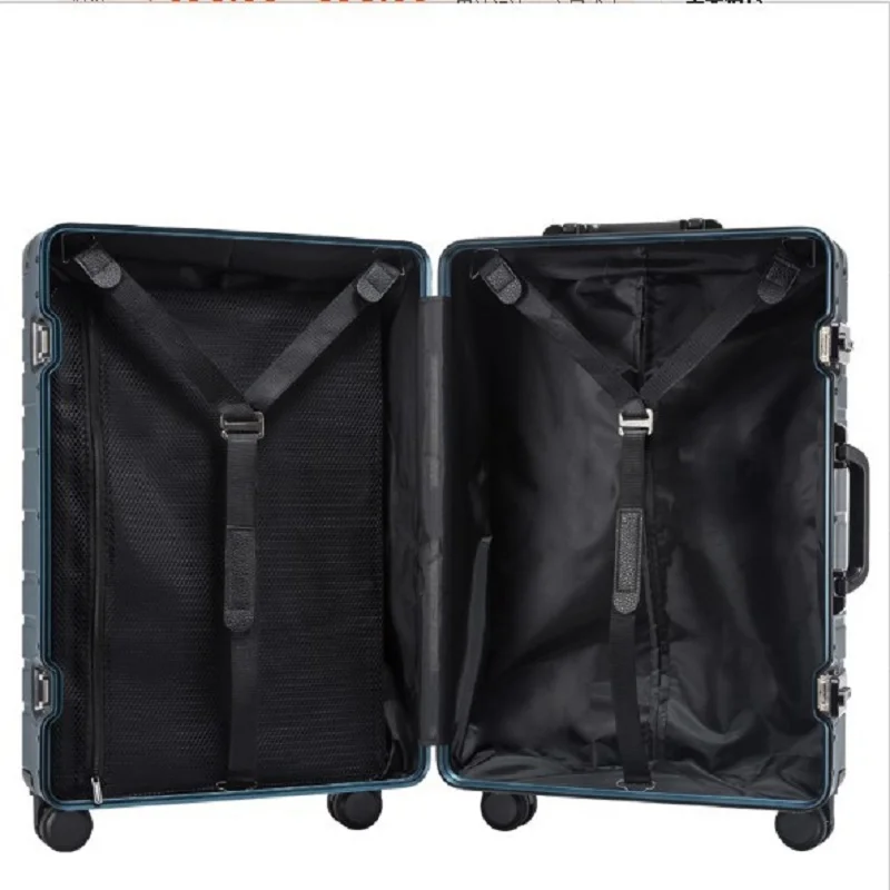 100% High-end Aluminum Material Mute Luggage Technology And Fashion High Quality 20/24/28 size Spinner brand Travel Suitcase