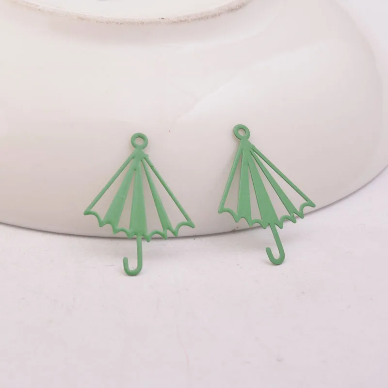 50 Stück AC920 16*22mm OL-Style Regenschirm-Anhänger aus Messing, bunte kleine Regenschirm-Anhänger für DIY-Schmuckherstellung – Detail 5