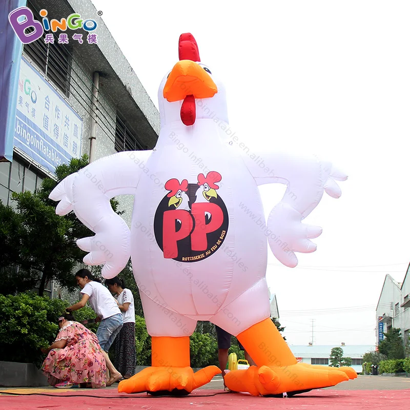 

Portable 3 meters inflatable advertising chicken for decoration / 10 feet cartoon chicken balloon toys for sale