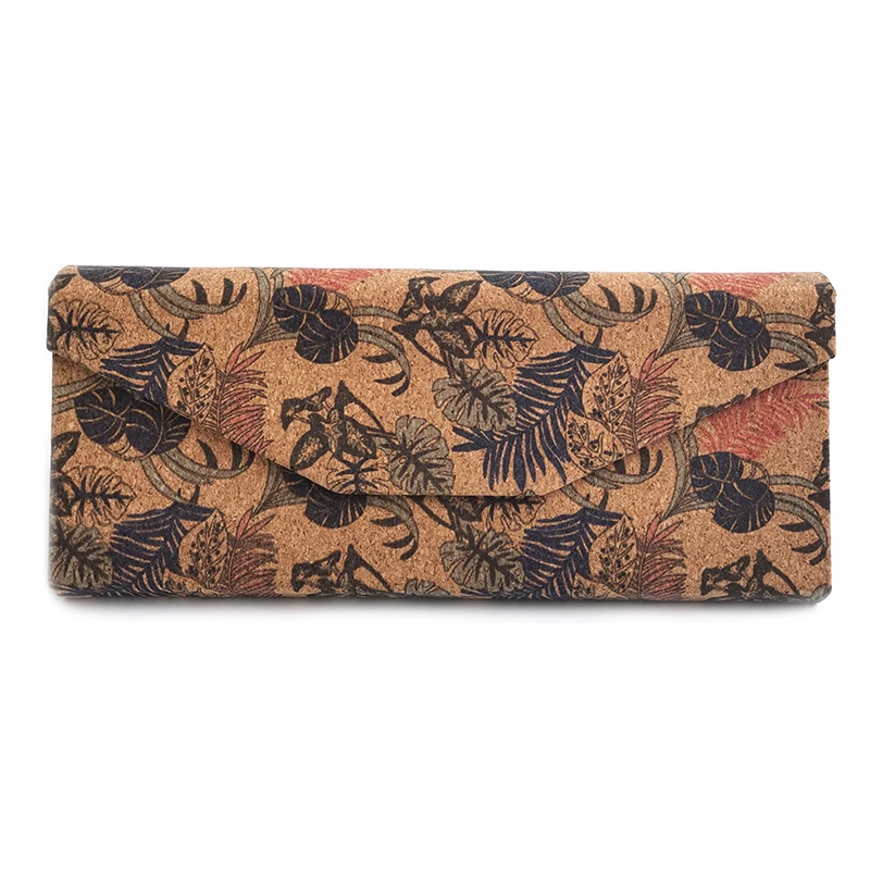 Portugal Cork Fabric Eyewear Cases for Sunglasses Eyeglass Storage Printed Pattern Foldable Boxes Vegan Gift