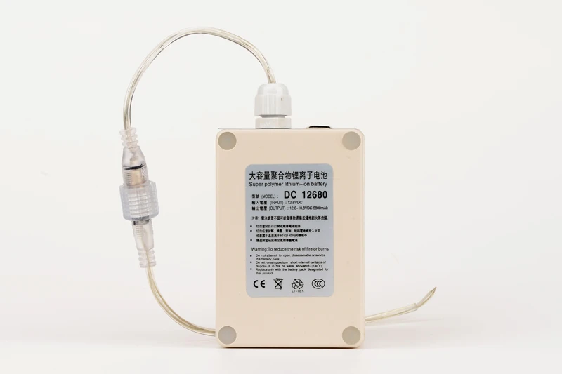 10 juegos por lote DC 12680 impermeable 12V 6800mah batería súper potente batería recargable de polímero de iones de litio paquete para cámara CCTV