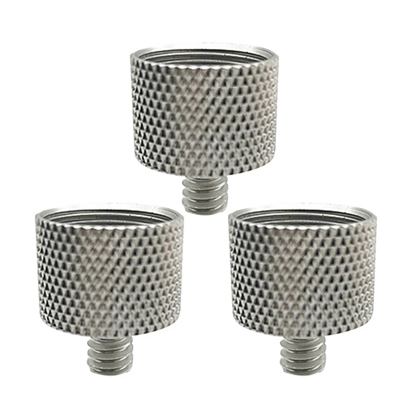 RISE-6 Pcs 5/8 Inch Female to 1/4 Inch Male Threaded Screws Microphone Screw Adapter for Mic Microphone Stand Clamp (Silver)