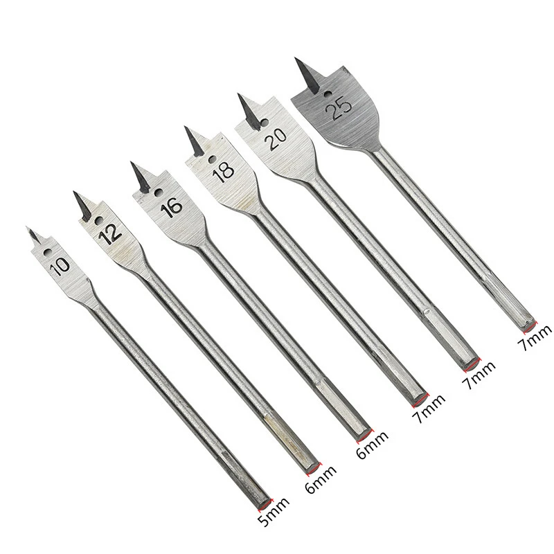 6Pcs Hole Saw Drill Bit s Set apriscatole trapano per legno Spade punte per aneto trapano per fori piatti in legno set di punte per piume Sparta