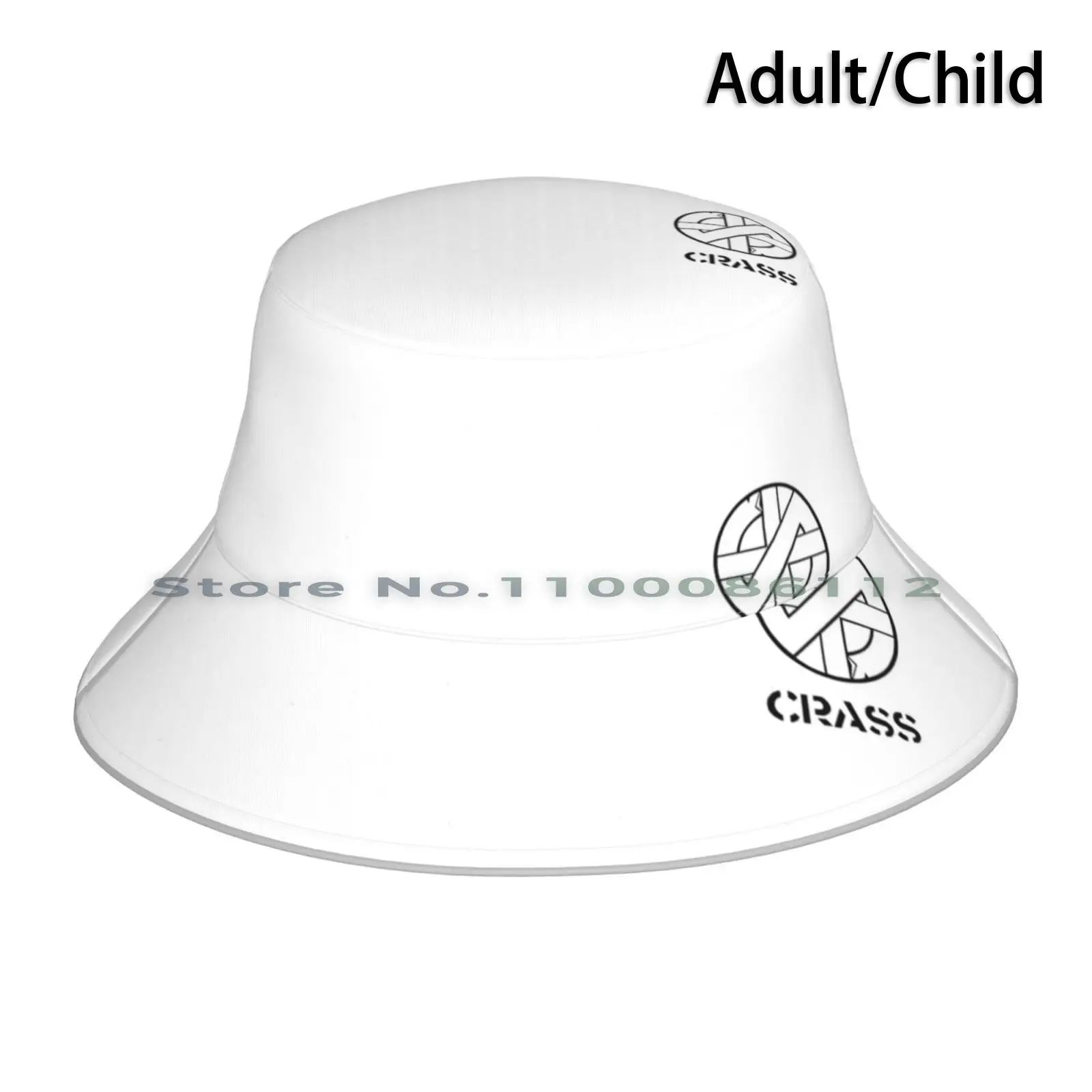 Crass Bucket Hat Sun Cap Crass Uk England London Punk Persons Unknown Logo Foldable Outdoor Fisherman Hat