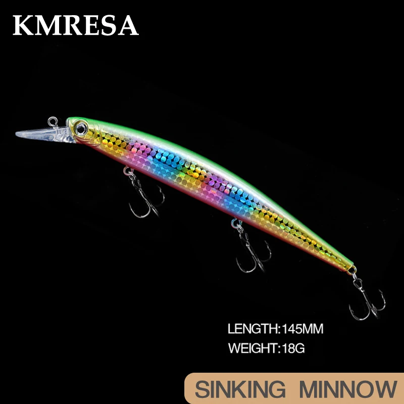 KMRESA 145mm 18g professional quality fishing lures hard bait dive1.5-2m quality wobblers minnow Artificial Bait Tackle