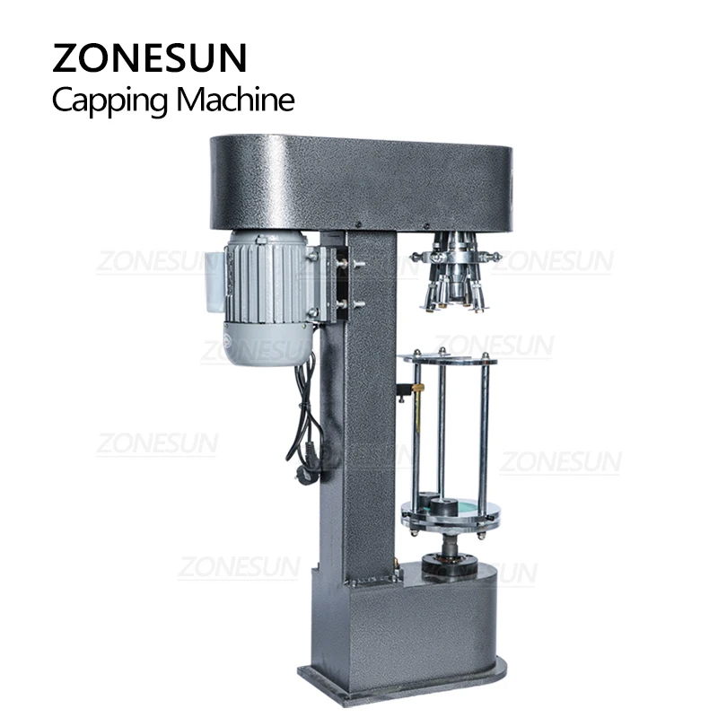 ZONEUN ZS-XG50D D-type Metal Theft Proof Cap Locking Machine Capping Machine ROPP Capper Sealer Aluminum Cap Crimping  Machine