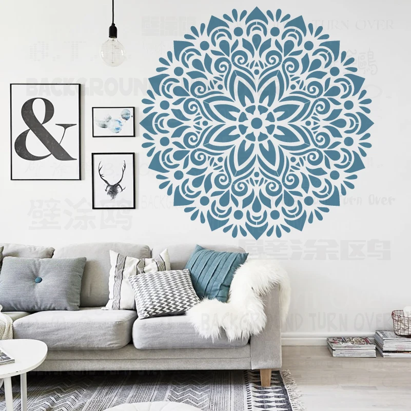 

70cm - 110cm Stencil Mandala Big Extra Large For Painting Wall Decors Round Paint Templates Vintage Larges Walls S198