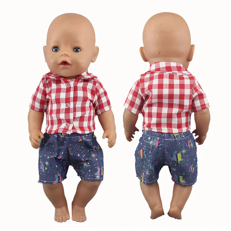 Spring 2023 new denim skirt set Fit For 43cm Baby Re-born Doll 17 Inch Doll Clothes