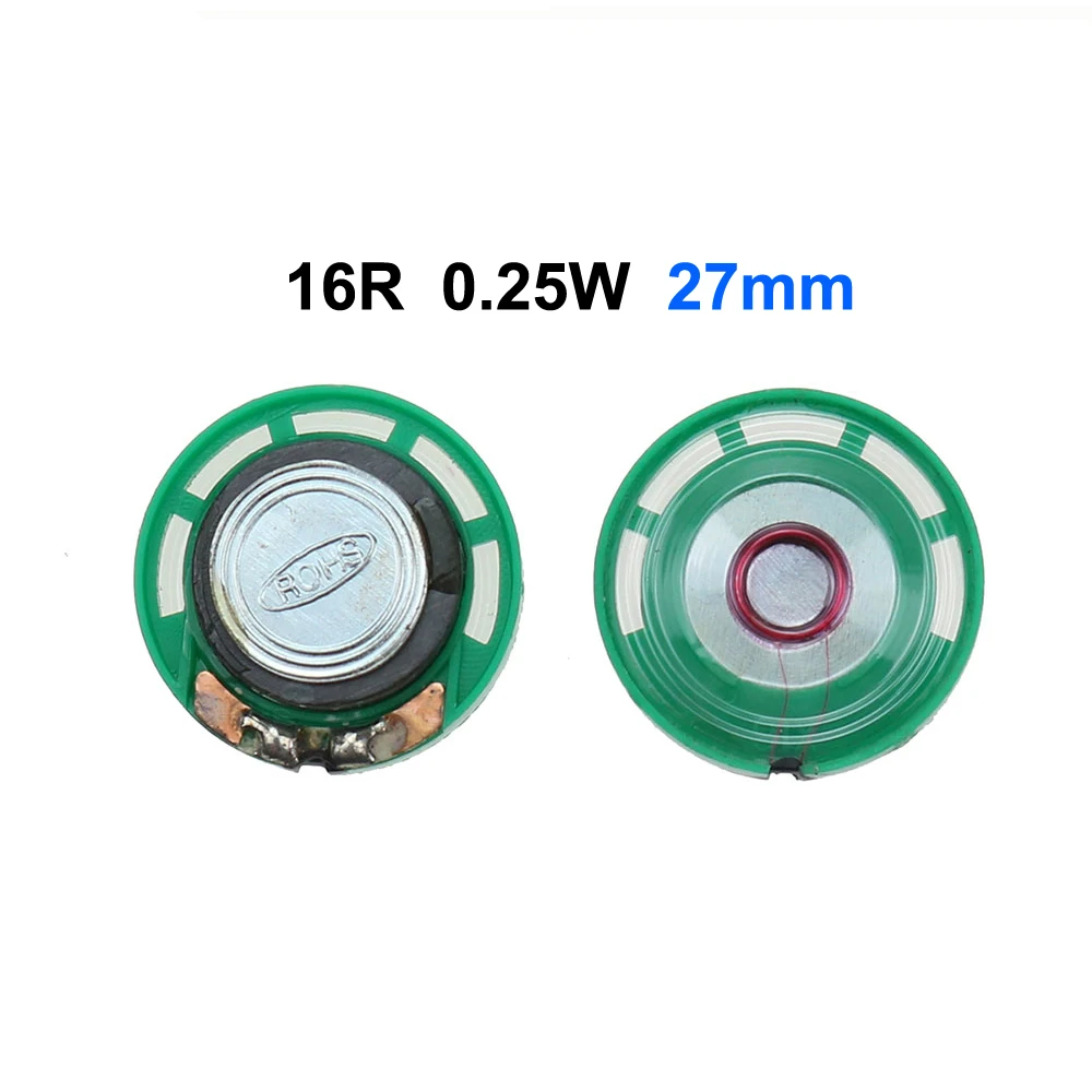 YuXi 2pcs New Ultra-thin speaker 8 16 32 ohms 8R 16R 32R 0.25 watt 0.25W Diameter 27mm 2.7cm Toy-car horn Doorbell horn