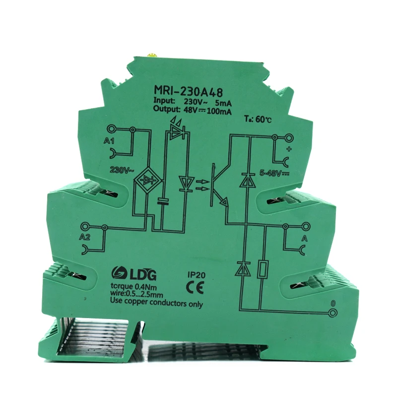 1PC Relay ssr Input 90-280VAC Photoelectrical Coupling-interface Relay Module Optocoupler Isolating solid state Relay MRI-230A48