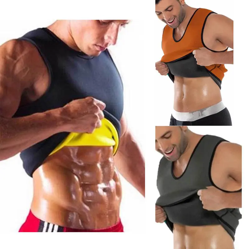 Plus Size Mens Thermal Body Shaper Slimming Tops 2019 Summer Hot Thermo Sweat Sauna Waist Trainer Corset Shapewear Shapers S-3XL