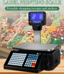 Novo 30kg Série TMA Cash Register Scale Eletrônico Barcode Label Impressão Escalas Para Supermercado