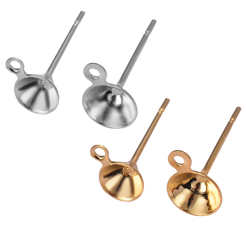 100 قطعة/الوحدة الفولاذ المقاوم للصدأ فارغة آخر مسمار القرط دبابيس إعدادات قاعدة الأذن آخر لوازم DIY بها بنفسك صنع المجوهرات العثور بالجملة