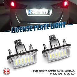 2Pcs Canbus LED Bulbs License Plate Number Lamp Facelift For Toyota Yaris/Vitz Camry Corolla Prius C Ractis Verso S