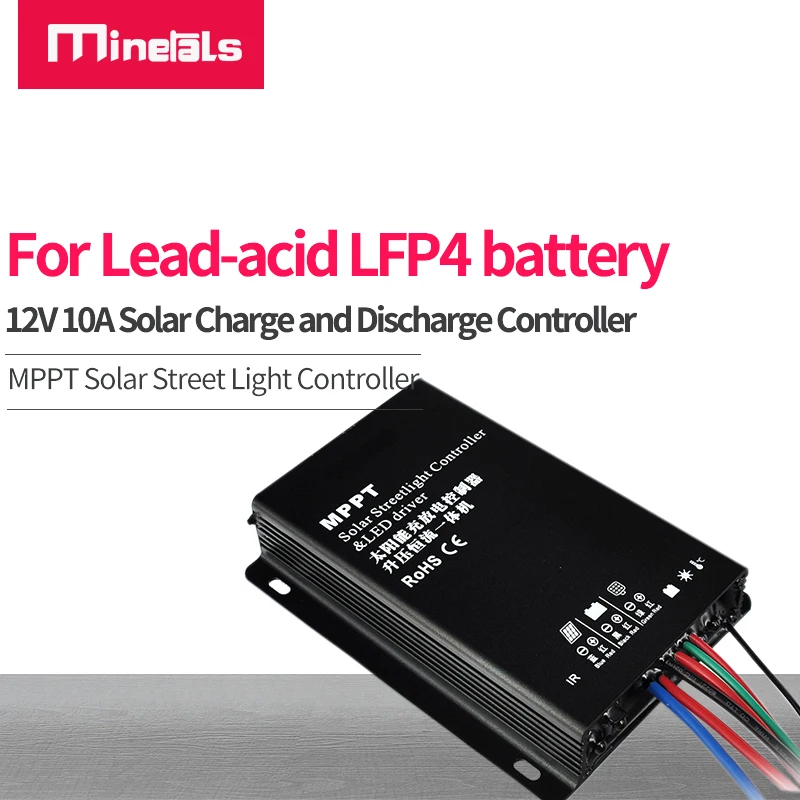 

MPPT Controller 12V 10A Solar Charge Discharge Controller For Lithium Lead-acid battery Street Light Controller