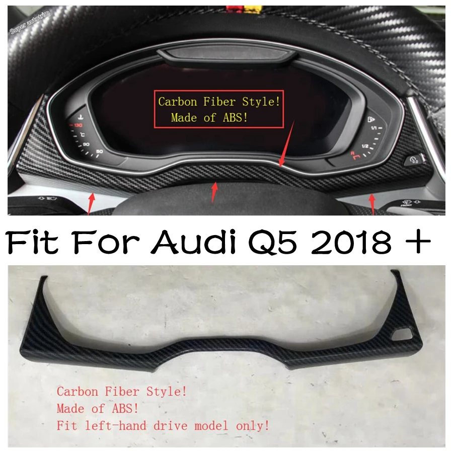 

Lapetus Center Console Dashboard Instrument Panel Accessories Cover Trim Matte Carbon Fiber Look Fit For Audi Q5 2018 - 2023 ABS